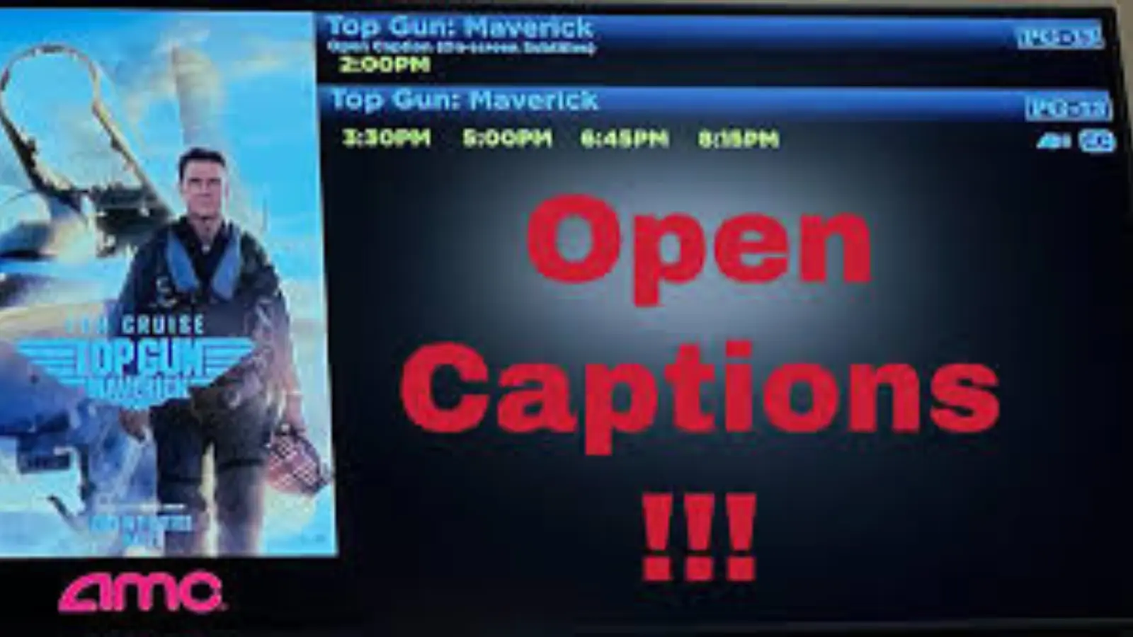 open caption movie theater