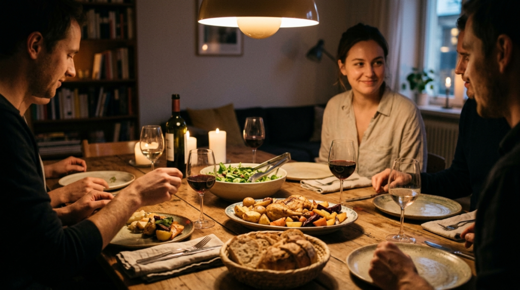 caption for dinner