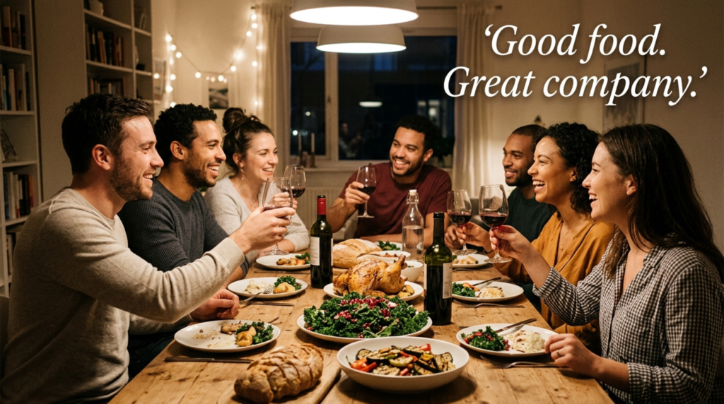 caption for dinner