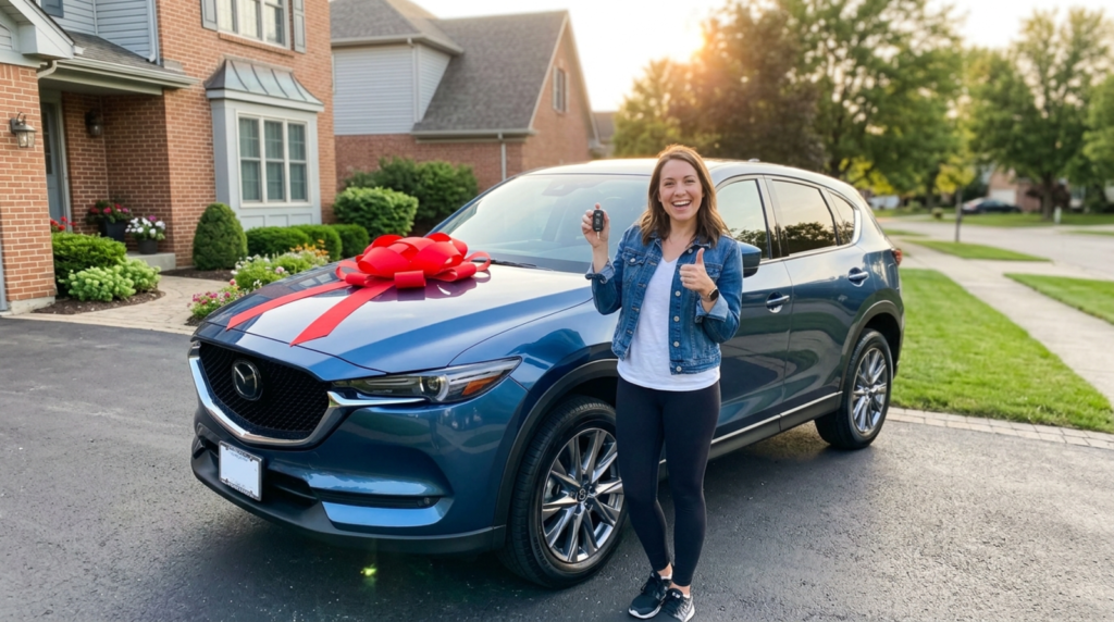 caption for new car