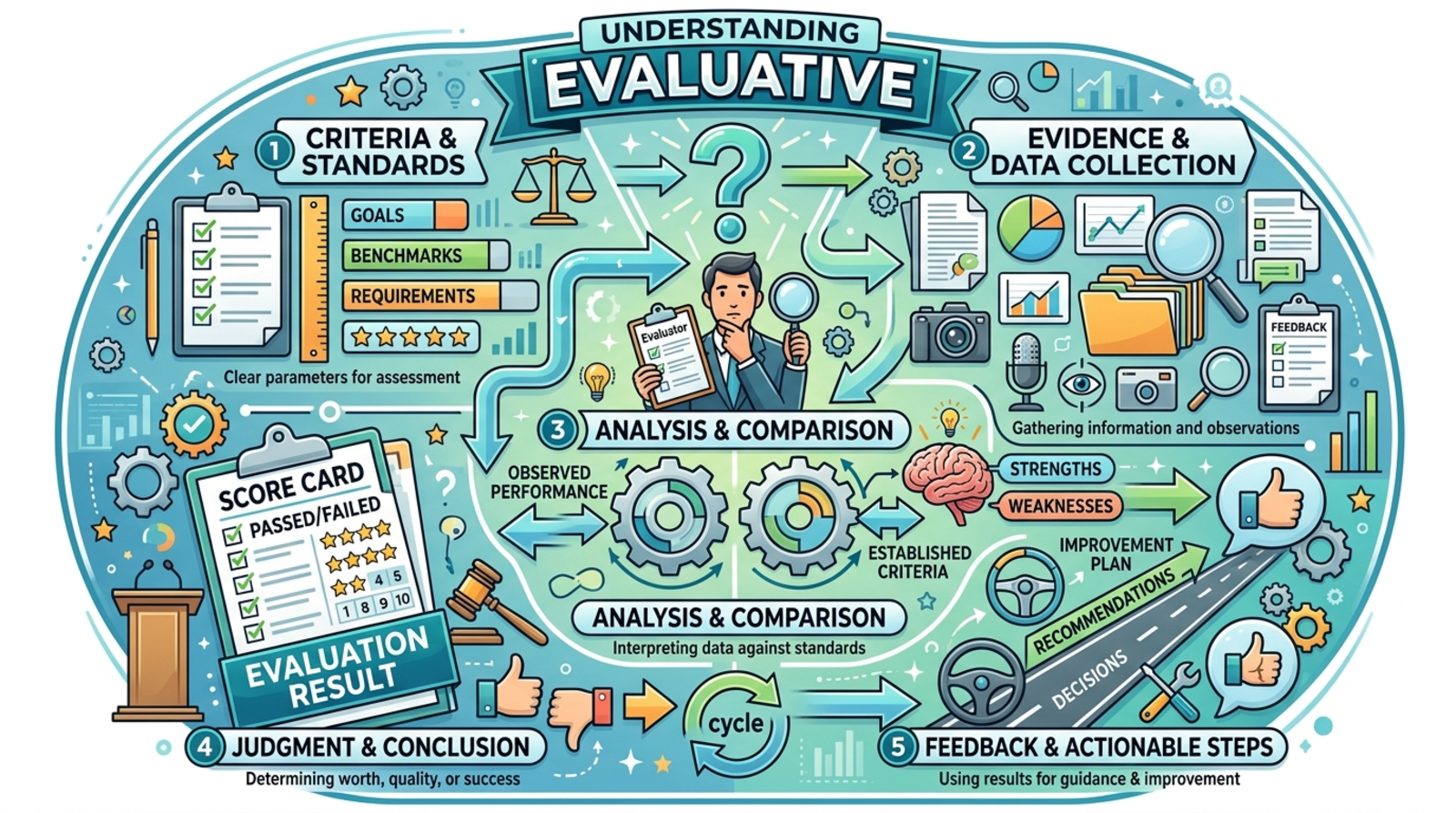 synonym for evaluative